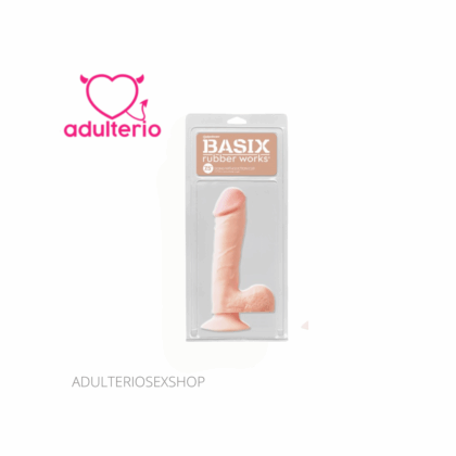 BASIX RUBBER WORKS 7.5″ DONG WITH SUCTION CUP – LIGHT