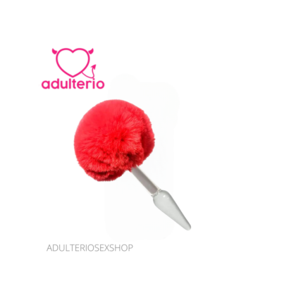 PLUG ANAL CRISTAL BOLA ROJO
