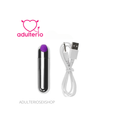 Bala Vibradora Recargable USB Compacta y Potente - Plata