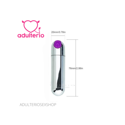 Bala Vibradora Recargable USB Plata | Vibrador Compacto