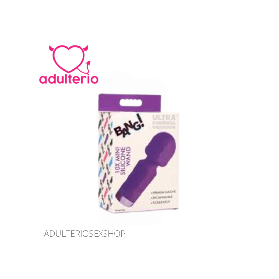 BG 10X Mini Silicone Wand Purple | Mini Vibrador Recargable - Imagen 3