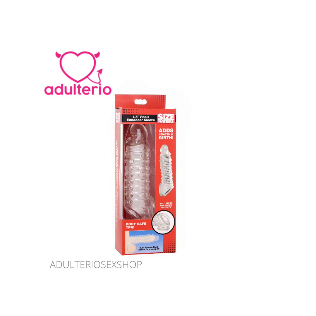 Penis Enhancer Sleeve | Funda Extensora Pene Transparente 1.5" - Imagen 4