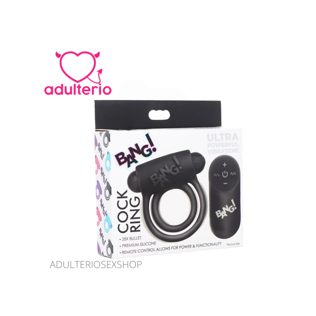 Cock Ring & Bullet Control Remoto Black | Anillo Vibrador USB - Imagen 2