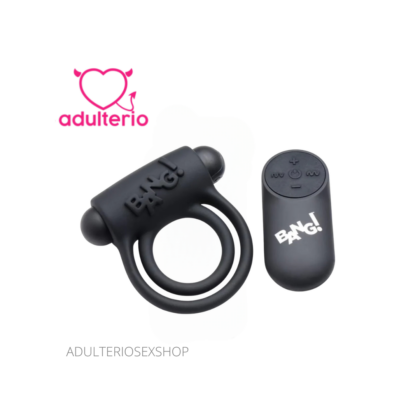 Cock Ring & Bullet Control Remoto Black | Anillo Vibrador USB