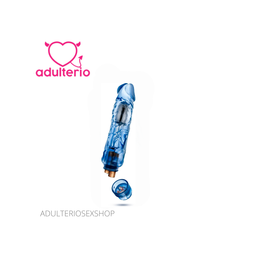 B Yours Vibe 6 Blue | Vibrador Recargable de Silicona Azul 9" - Imagen 2