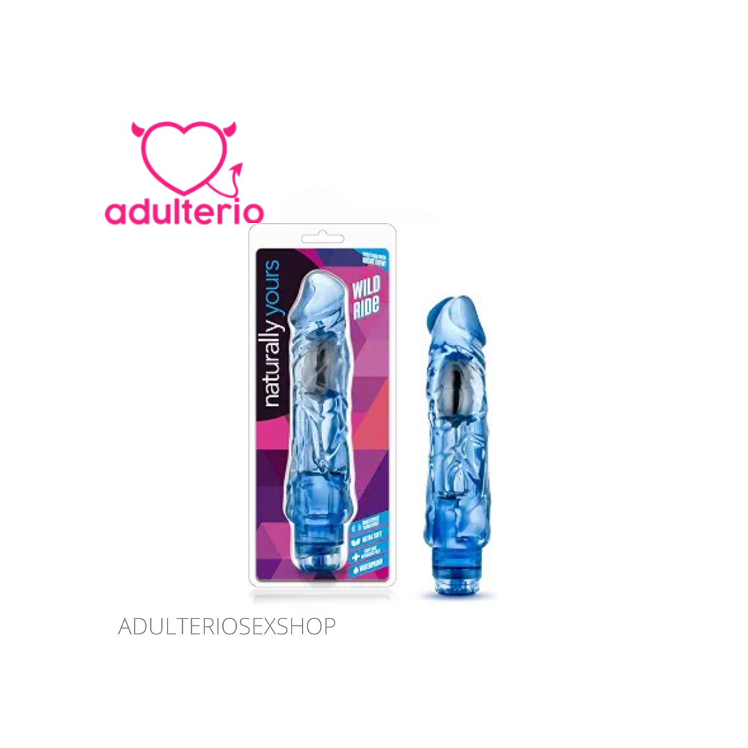 B Yours Vibe 6 Blue | Vibrador Recargable de Silicona Azul 9" - Imagen 5