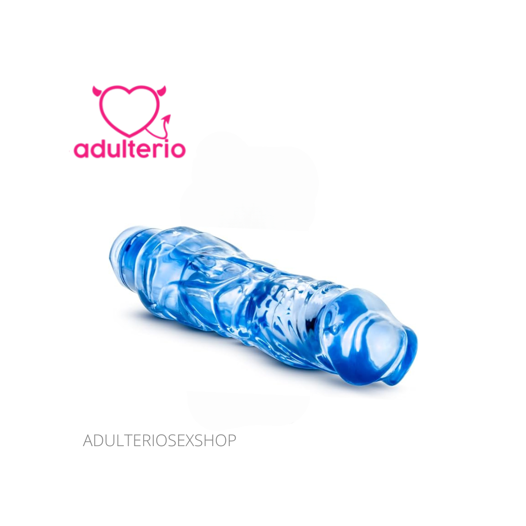 B Yours Vibe 6 Blue | Vibrador Recargable de Silicona Azul 9" - Imagen 3