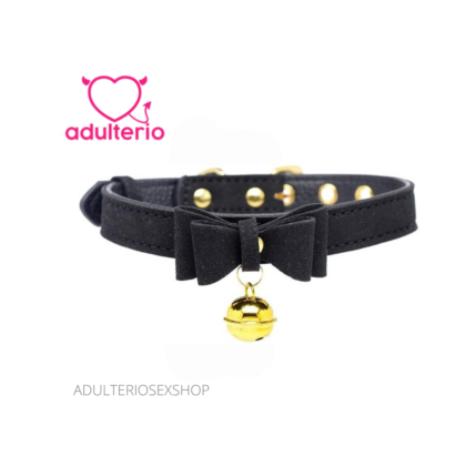 Collar con Cascabel Black Master Series Golden Kitty Cat BDSM