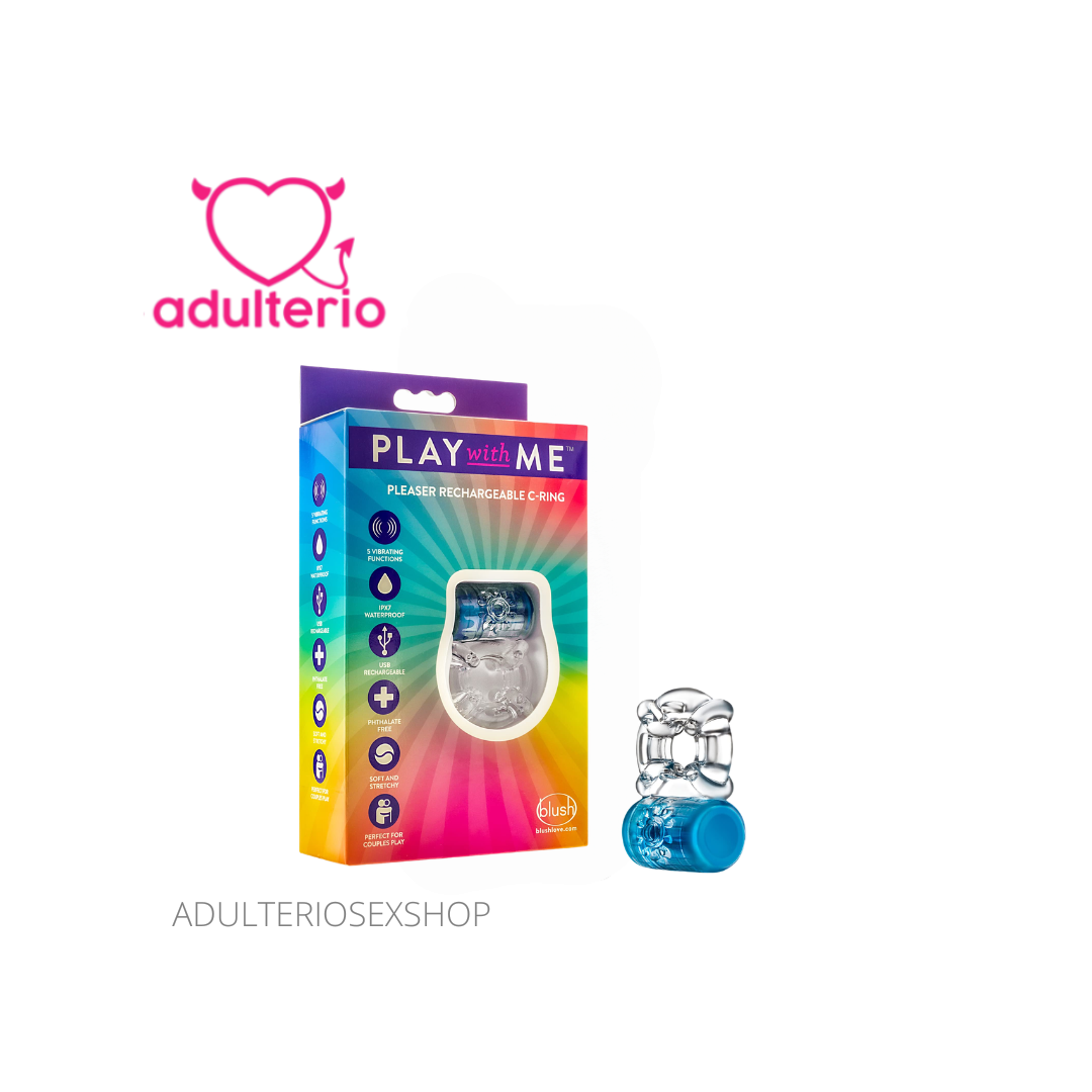 Play With Me C-Ring Blue | Anillo Vibrador Recargable azul - Imagen 5