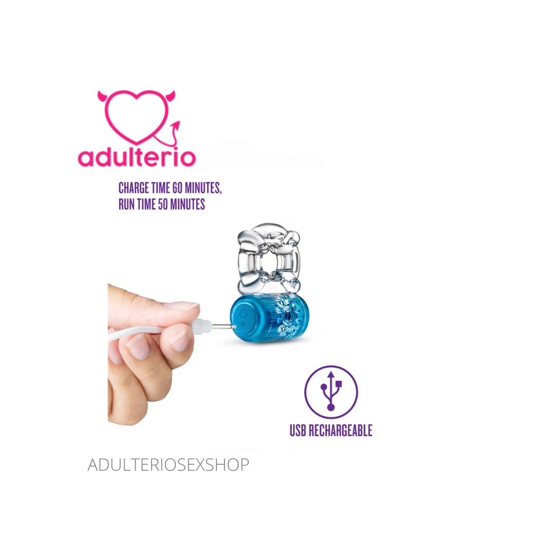 Play With Me C-Ring Blue | Anillo Vibrador Recargable azul - Imagen 3