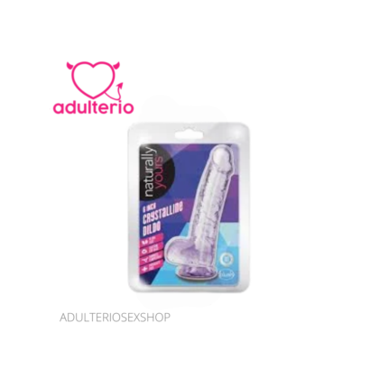 Naturally Yours 6" Dildo de Cristal Amatista Elegante, con ventosa