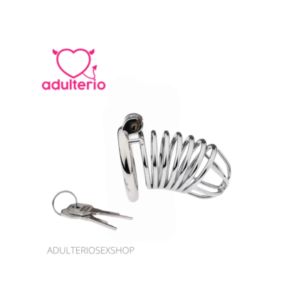 Jaula de Castidad Masculina de Metal con Candado | BDSM