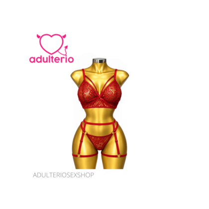 Lencería de Encaje Canezzu Rojo | Lencería Sexy