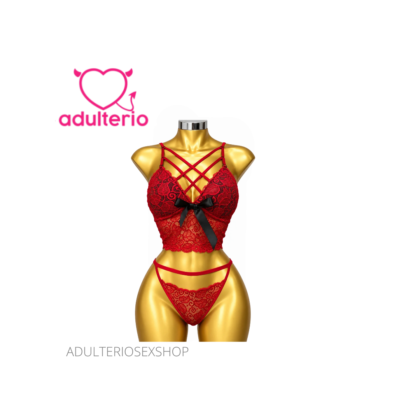 Lencería Bralette Rojo | Top de Encaje Sexy | Adulterio Sexshop